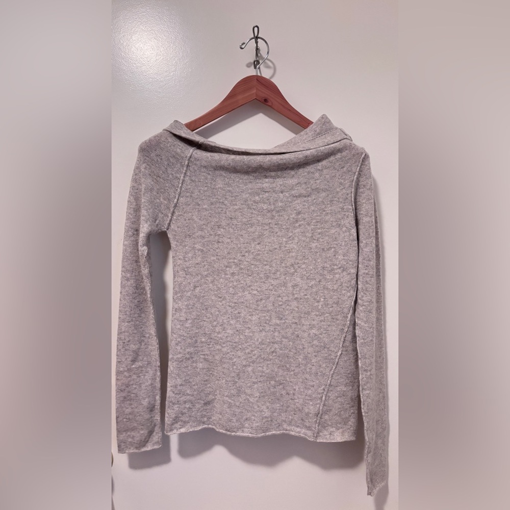 Inhabit Light Gray 100% High Quality Cashmere Women's Cowl Neck Sweater